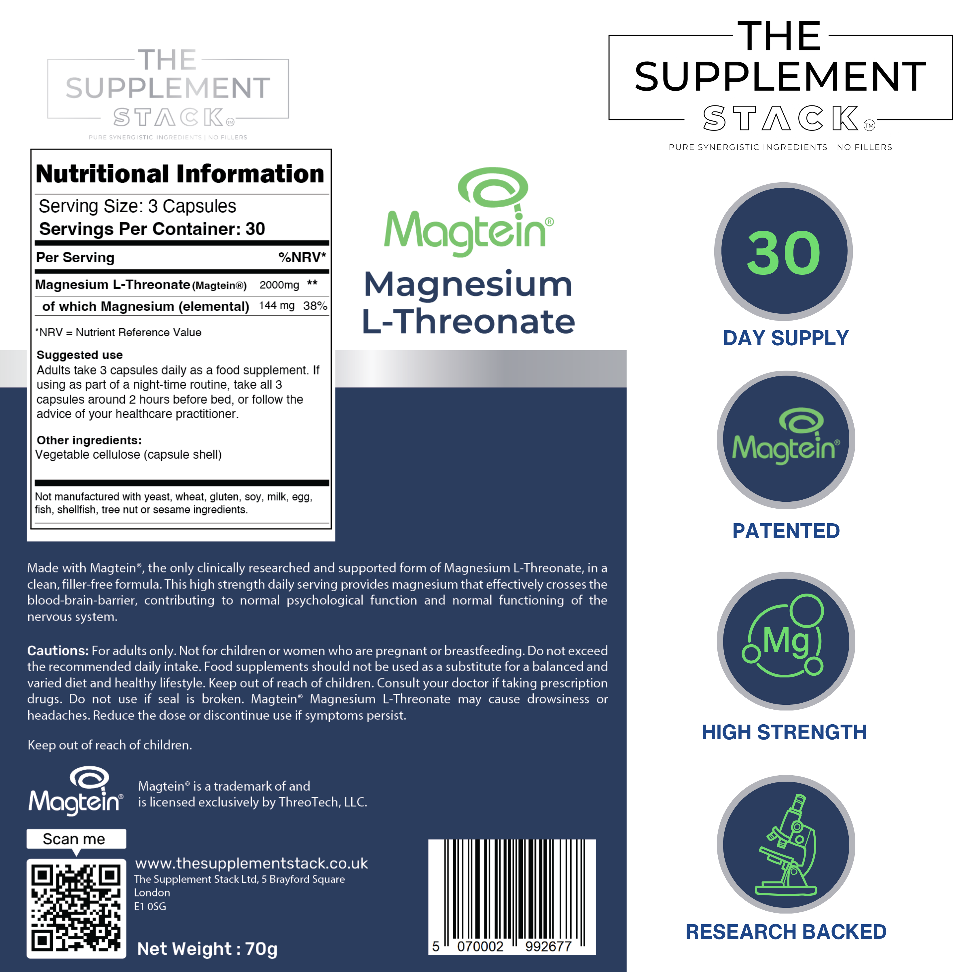 Magnesium L-Threonate – Powered by Magtein®