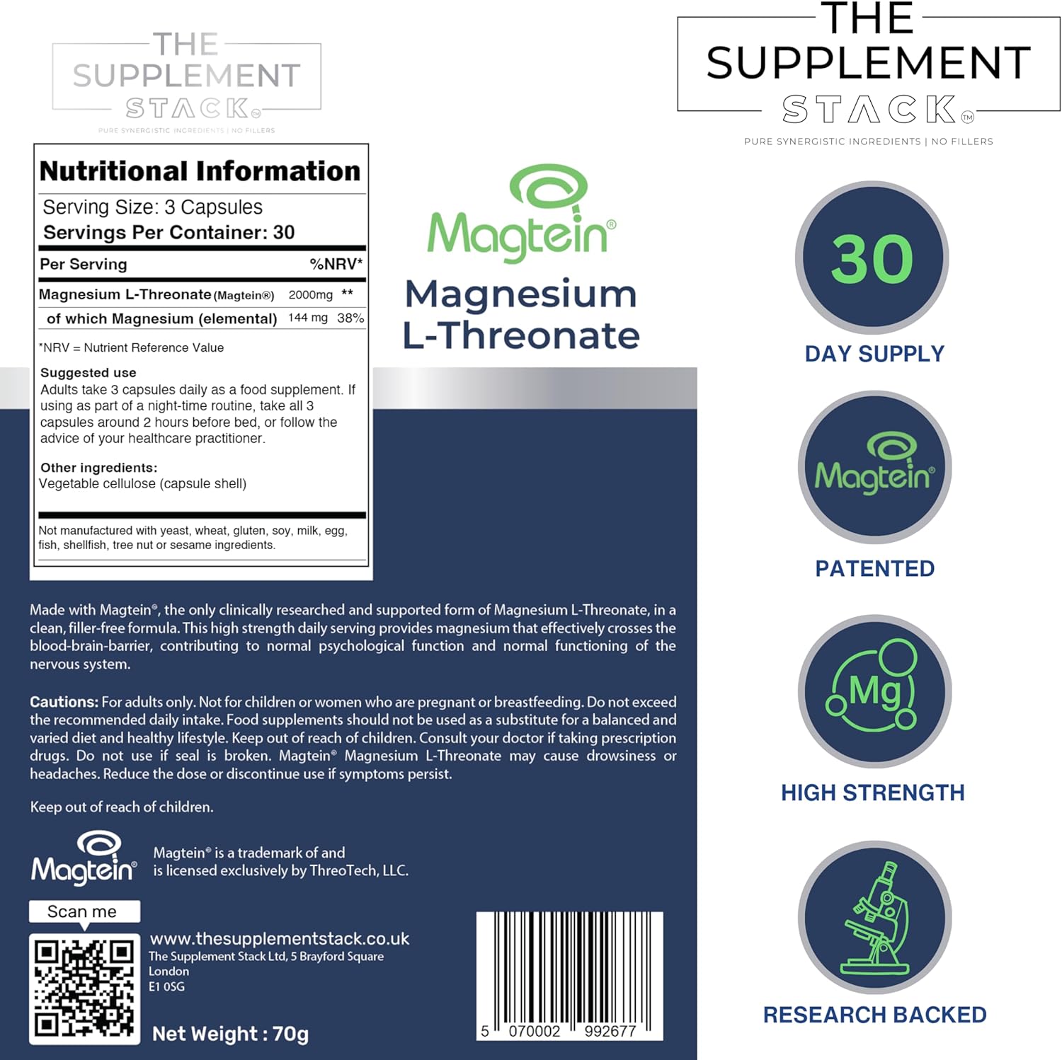 Magnesium L-Threonate – Powered by Magtein®